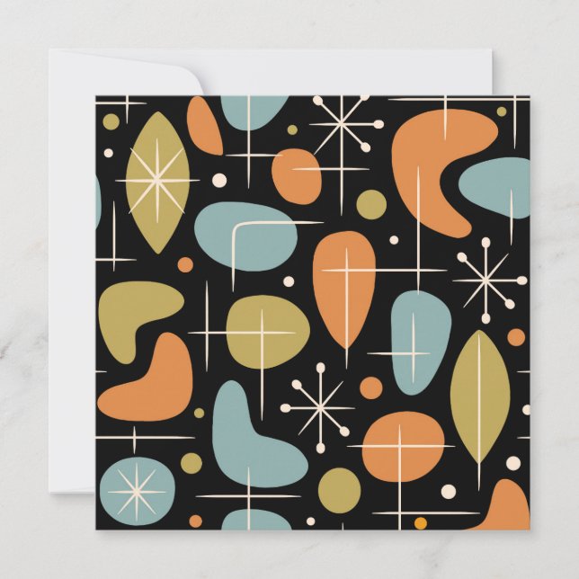 Invitation Motif en forme d'étoile de style Mid Century Moder (Devant)