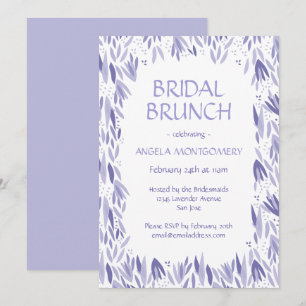 Invitation Motif Feuille de la bête de Brunch Lavender