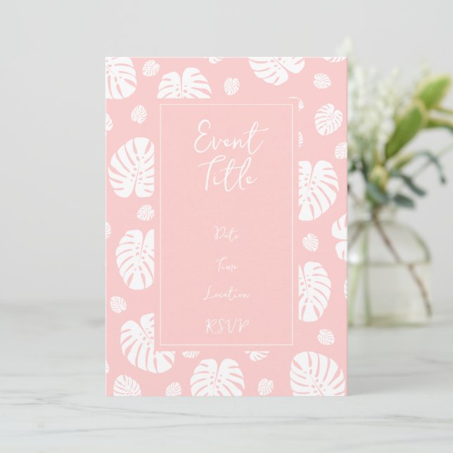 Invitation motif feuilles de palmier (Debout devant)