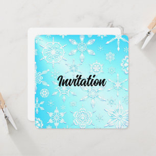 Invitation Motif Flocons de Cristal