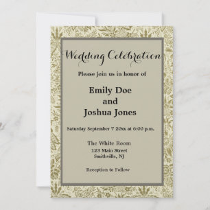 Invitation Motif floral Antique Damask Paisley