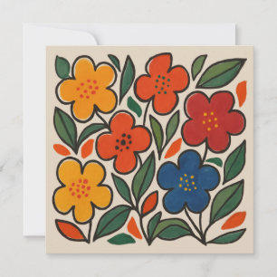 Invitation Motif floral de style rétro des années 1960