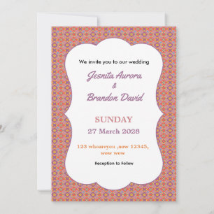 Invitation Motif floral géométrique amérindien de luxe