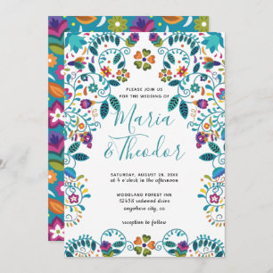 Invitation Motif floral mexicain style Mariage de luxe