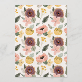 Invitation Motif floral sans couture pastel à l'aquarelle | D
