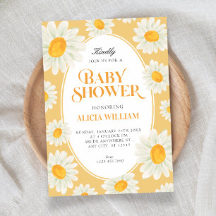 Invitation Motif floral sans couture tournesol baby shower