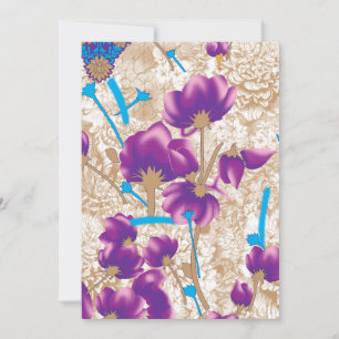Invitation Motif floral vif avec violet et bleu f