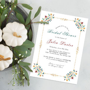 Invitation Motif géométrique classique vintage pour douche de