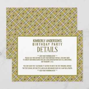 Invitation Motif géométrique doré, détail d'anniversaire mode