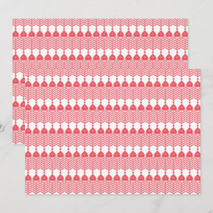 Invitation Motif géométrique rouge et rose avec interlo