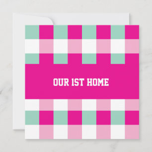 Invitation Motif Gingham Notre 1ère Maison