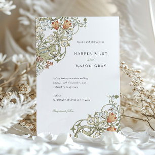 Invitation Motif Golden Lily William Morris Mariage