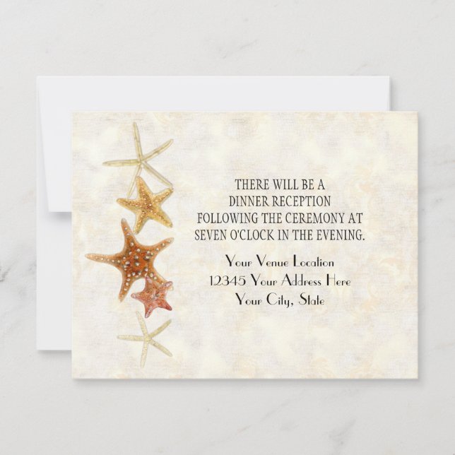 Invitation Motif grec moderne Starfish Beach Mariage (Devant)
