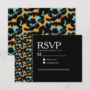 Invitation Motif imprimé guépard coloré pour mariage moderne