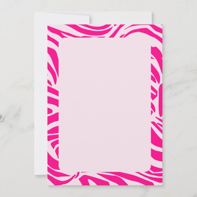 Invitation Motif imprimé zèbre rose (Devant)