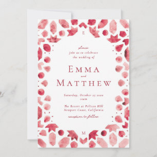 Invitation Motif Intriqué Arabe Rouge Mariage