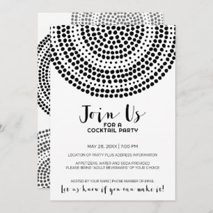 Invitation Motif moderne Circle Dot - Boho Cocktail Party