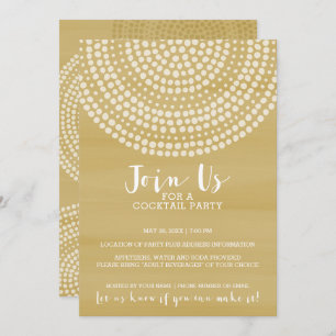 Invitation Motif moderne Circle Dot - Gold Cocktail Party