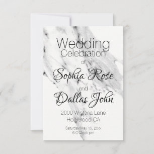 Invitation Motif moderne en marbre blanc gris noir