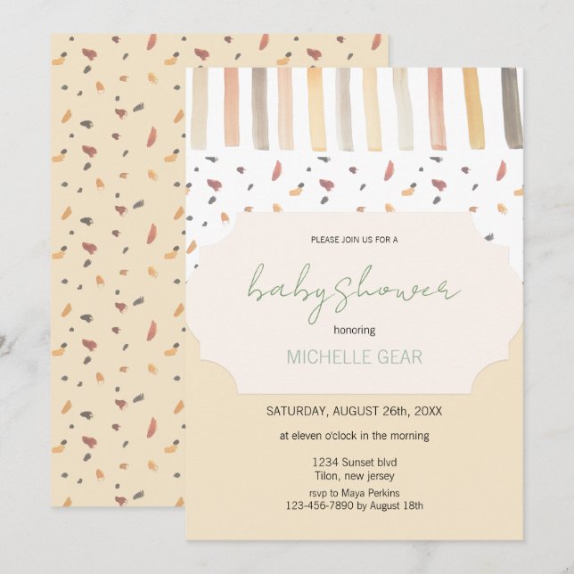 Invitation Motif moderne Pastel d'automne (Devant / Derrière)