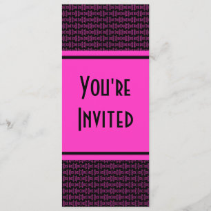 Invitation motif noir rose