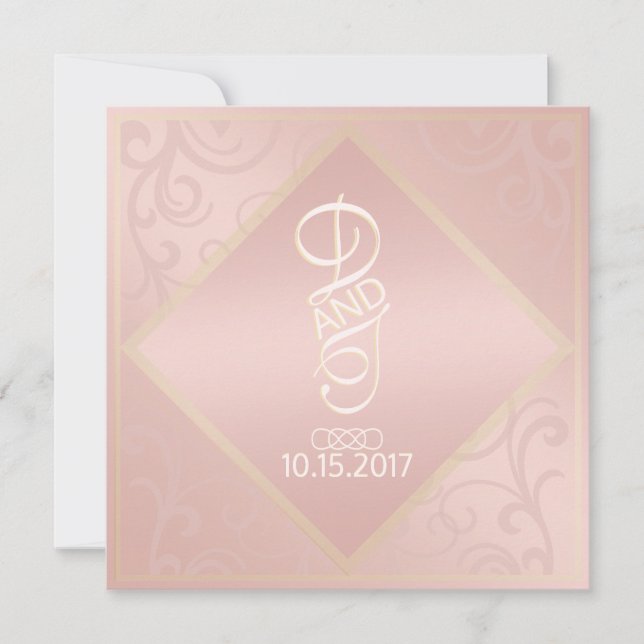 Invitation motif or rose gold (Devant)