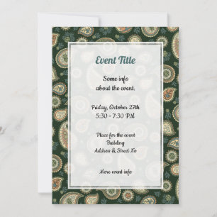 Invitation Motif Paisley Cyprès