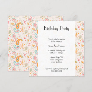 Invitation Motif Paisley, Persian Paisley, Les Deux, Annivers