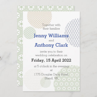 Invitation Motif papier japonais moderne