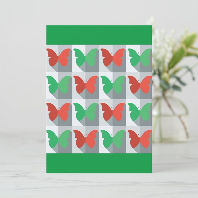 Invitation Motif papillon rouge et vert (Créateur téléchargé)