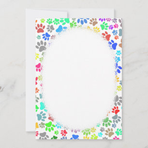 Invitation Motif Paw Chiot Coloré