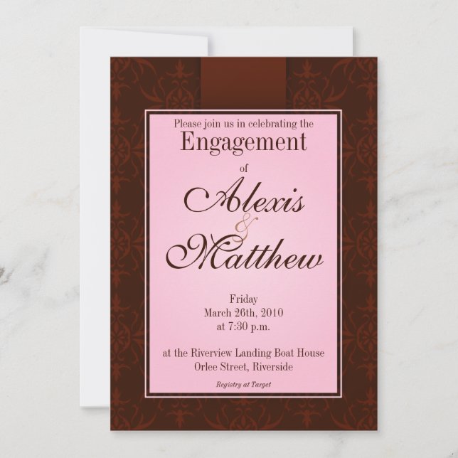 Invitation - Motif Pink & Cocoa Orlee (Devant)