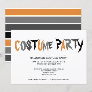 Invitation Motif rayé du costume d'Halloween