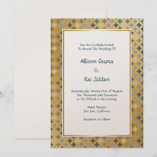 Invitation Motif Regal Marocain des diamants sur l'or