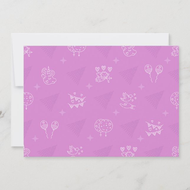 Invitation Motif romantique rose transparent (Devant)