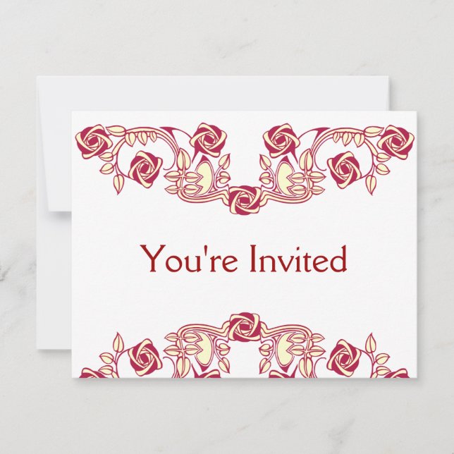 Invitation Motif rose (Devant)