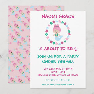 Invitation Motif rose de l'invitation de l'Anniversaire de la