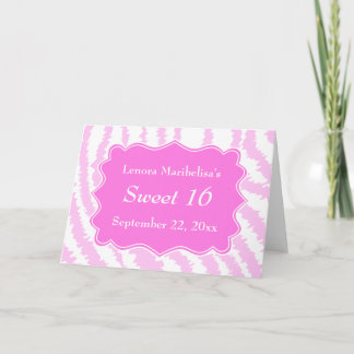 Invitation Motif rose d'impression de zèbre du bonbon 16