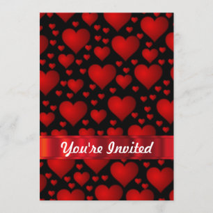 Invitation Motif rouge de coeur d'amour