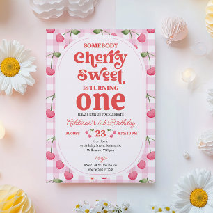 Invitation Motif Rouge Quelqu'un Cherry Sweet Anniversaire