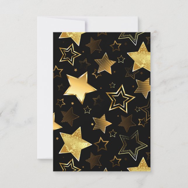 Invitation Motif sans couture avec des étoiles dorées (Devant)