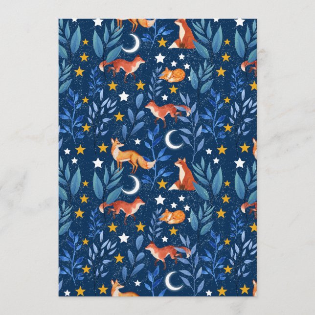 Invitation Motif sans couture céleste de forêt nocturne au re (Devant)