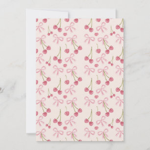 Invitation Motif sans couture coquette cerise rose dessiné à