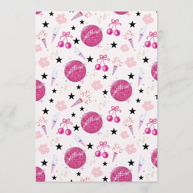 Invitation Motif sans couture de fête de disco tendance (Devant)