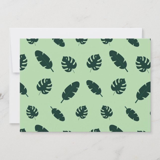 Invitation Motif sans couture de feuilles de Monstera et de p (Devant)