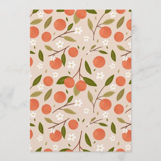 Invitation Motif sans couture de fleur d'orange dessinée à la (Devant)