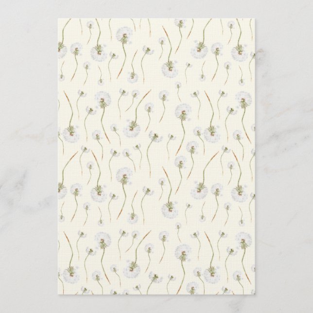 Invitation Motif sans couture de fleurs de pissenlit à l'aqua (Devant)