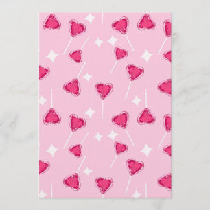 Invitation Motif sans couture de sucette en forme de cœur ros