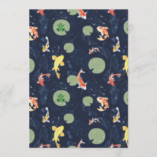 Invitation Motif sans couture d'étang de carpes koï à l'aquar