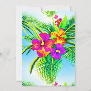 Invitation Motif sans couture Hawaïen Tropical